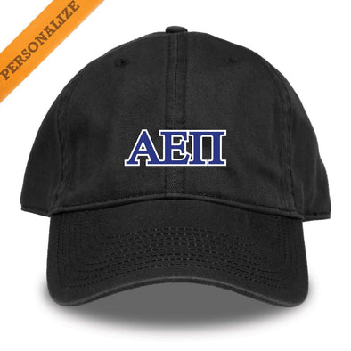 AEPi Personalized Black Hat | Alpha Epsilon Pi | Headwear > Billed hats