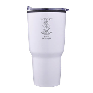 AEPi Personalized 30oz White Tumbler | Alpha Epsilon Pi | Drinkware > Travel mugs