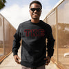 TKE Black Crew Neck Sweatshirt with Sewn On Letters