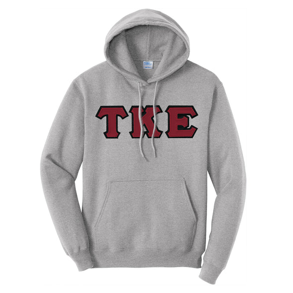 TKE Heather Gray Hoodie With Sewn On Letters