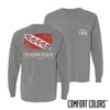 TKE Gray Comfort Colors Flag Long Sleeve Pocket Tee | Tau Kappa Epsilon | Shirts > Long sleeve t-shirts