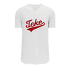 TKE White Mesh Baseball Jersey