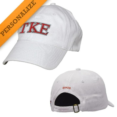 TKE Personalized White Hat | Tau Kappa Epsilon | Headwear > Billed hats