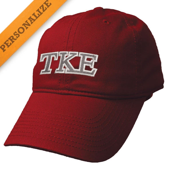 TKE Vintage Red Personalized Hat | Tau Kappa Epsilon | Headwear > Billed hats