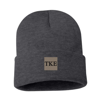 TKE Charcoal Letter Beanie | Tau Kappa Epsilon | Headwear > Beanies