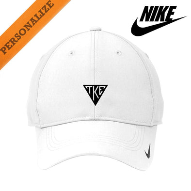 TKE Personalized White Nike Dri-FIT Performance Hat | Tau Kappa Epsilon | Headwear > Billed hats