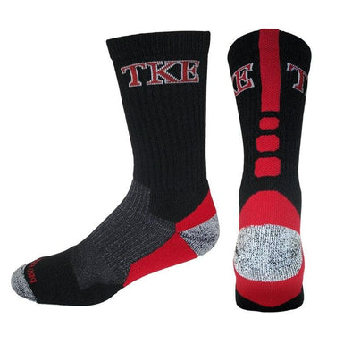 TKE Black & Red Performance Shooter Socks | Tau Kappa Epsilon | Apparel > Socks