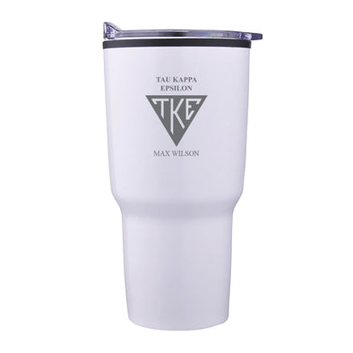 TKE Personalized 30oz White Tumbler | Tau Kappa Epsilon | Drinkware > Travel mugs