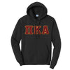 Pike Black Hoodie with Sewn On Greek Letters | Pi Kappa Alpha | Sweatshirts > Hooded sweatshirts