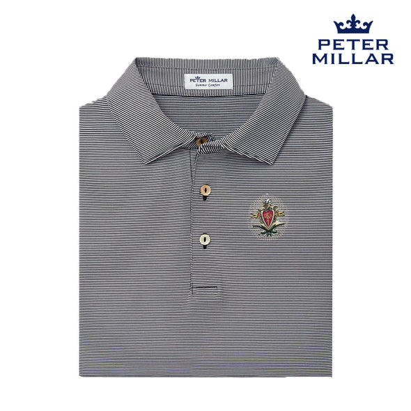 Pike Peter Millar Jubilee Stripe Stretch Jersey Polo with Crest