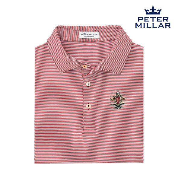 Pike Peter Millar Jubilee Stripe Stretch Jersey Polo with Crest