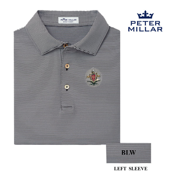 Pike Personalized Peter Millar Jubilee Stripe Stretch Jersey Polo with Crest