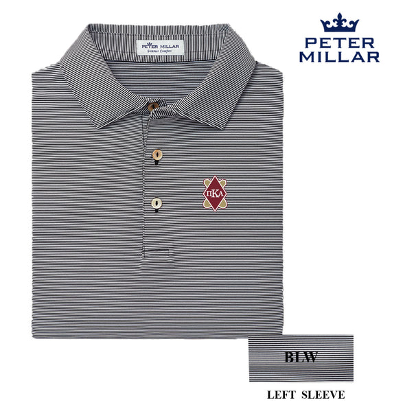 Pike Personalized Peter Millar Jubilee Stripe Stretch Jersey Polo with Shield