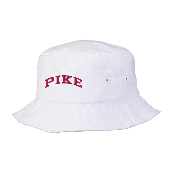 Pike Title White Bucket Hat | Pi Kappa Alpha | Headwear > Bucket hats