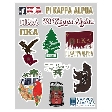 Pike Graphic Sticker Sheet | Pi Kappa Alpha | Promotional > Stickers