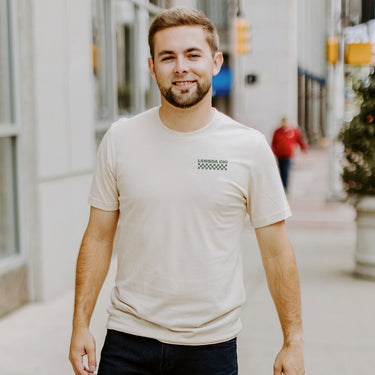 Lambda Chi Natural Clover Checker Short Sleeve Tee Lambda Chi Alpha