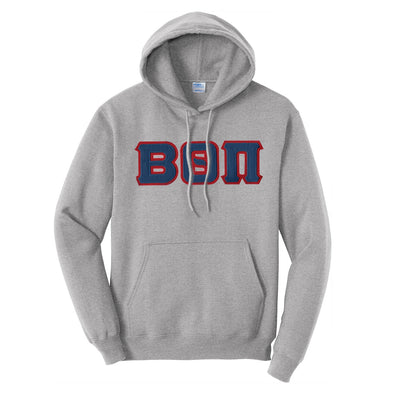 Beta Heather Gray Hoodie with Sewn On Letters
