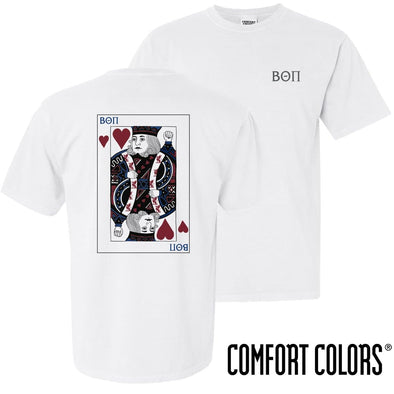 Beta Comfort Colors White King of Hearts Short Sleeve Tee | Beta Theta Pi | Shirts > Short sleeve t-shirts