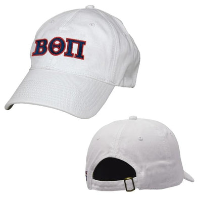 Beta White Greek Letter Adjustable Hat | Beta Theta Pi | Headwear > Billed hats