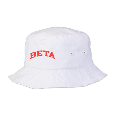 Beta Title White Bucket Hat | Beta Theta Pi | Headwear > Bucket hats