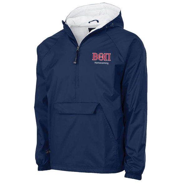 Beta Personalized Charles River Navy Classic 1/4 Zip Rain Jacket | Beta Theta Pi | Outerwear > Jackets