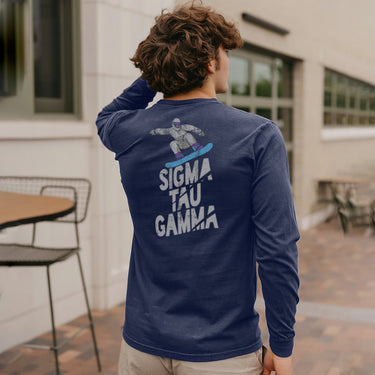 Sig Tau Limited Edition Shredding Yeti Long Sleeve Pocket Tee Sigma Tau Gamma