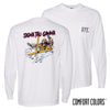 Sig Tau Comfort Colors White Long Sleeve Ski-leton Tee | Sigma Tau Gamma | Shirts > Long sleeve t-shirts