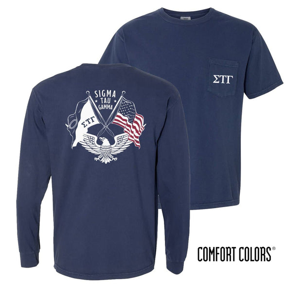 Sig Tau Comfort Colors Navy Patriot tee | Sigma Tau Gamma | Shirts > Short sleeve t-shirts