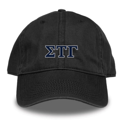 Sig Tau Black Hat | Sigma Tau Gamma | Headwear > Billed hats