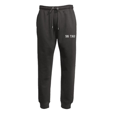 Sig Tau Embroidered Varsity Joggers | Sigma Tau Gamma | Pants > Sweatpants