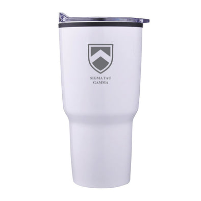 Sig Tau 30oz White Tumbler | Sigma Tau Gamma | Drinkware > Travel mugs
