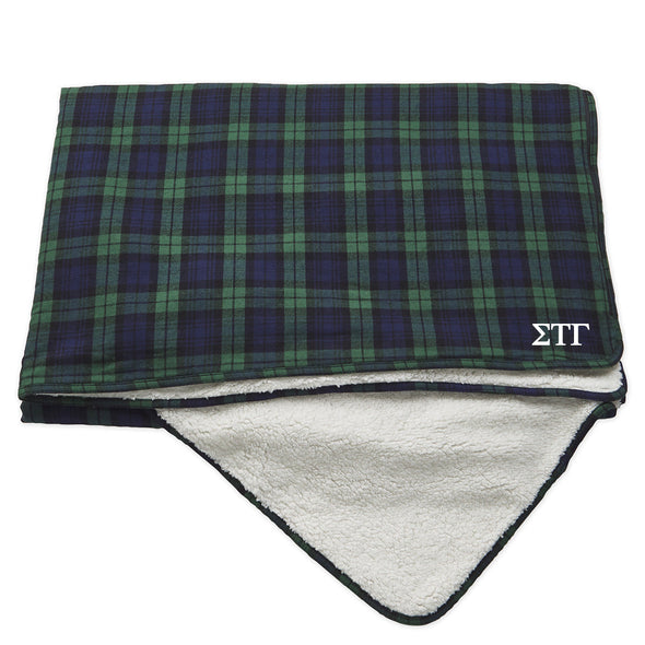 Sig Tau Flannel Throw Blanket