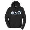 Phi Delt Black Hoodie with Sewn On Greek Letters