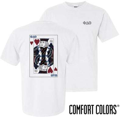 Phi Delt Comfort Colors White King of Hearts Short Sleeve Tee | Phi Delta Theta | Shirts > Short sleeve t-shirts