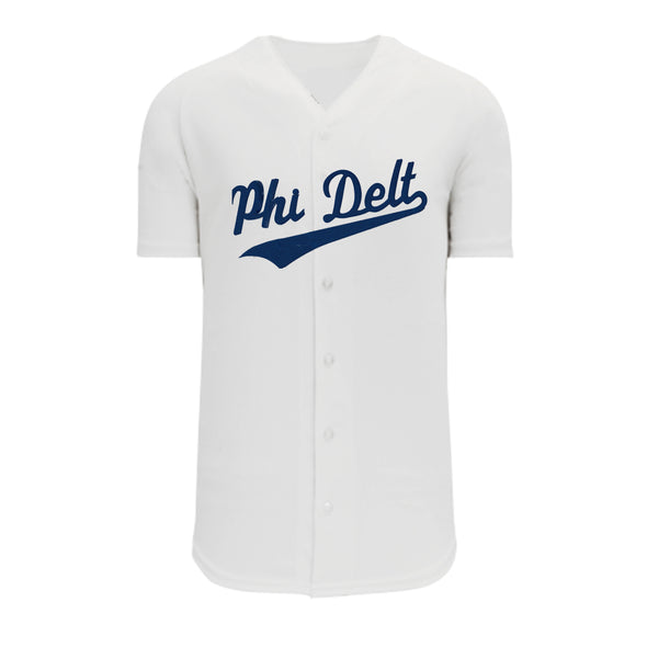 Phi Delt White Mesh Baseball Jersey