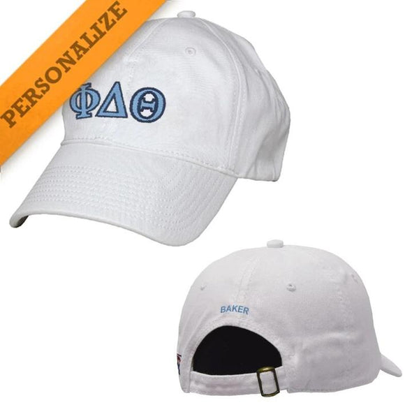 Phi Delt Personalized White Hat | Phi Delta Theta | Headwear > Billed hats