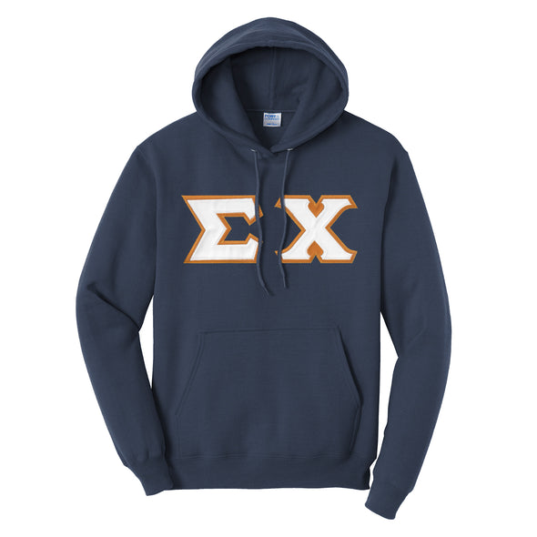 Sigma Chi Navy Hoodie with Sewn On Letters