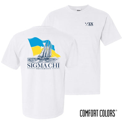 Sigma Chi Comfort Colors White Seafarer Short Sleeve Tee | Sigma Chi | Shirts > Short sleeve t-shirts