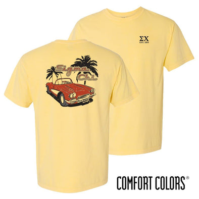 Sigma Chi Comfort Colors Yellow Hot Rod Short Sleeve Tee | Sigma Chi | Shirts > Short sleeve t-shirts