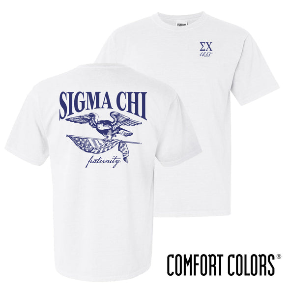 Sigma Chi Comfort Colors Freedom White Short Sleeve Tee