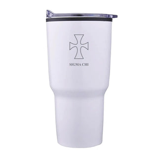 Sigma Chi 30oz White Tumbler | Sigma Chi | Drinkware > Travel mugs