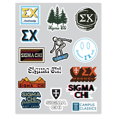 Sigma Chi Retro Sticker Sheet