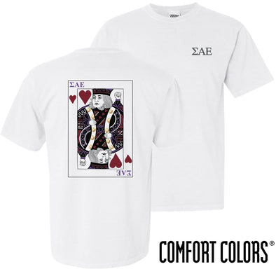 SAE Comfort Colors White King of Hearts Short Sleeve Tee | Sigma Alpha Epsilon | Shirts > Short sleeve t-shirts