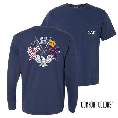 SAE Comfort Colors Navy Patriot tee | Sigma Alpha Epsilon | Shirts > Short sleeve t-shirts