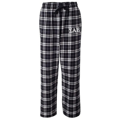 SAE Black Plaid Flannel Pants | Sigma Alpha Epsilon | Pajamas > Pajama bottom pants