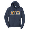 Alpha Tau Omega Navy Hoodie with Sewn On Letters