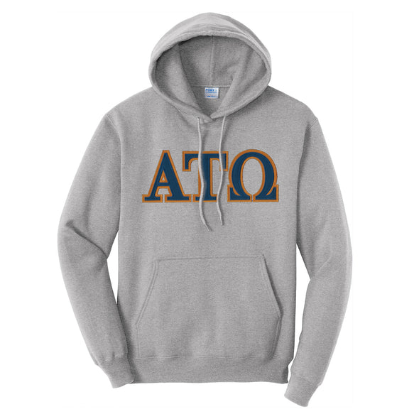 ATO Heather Gray Hoodie with Sewn On Letters