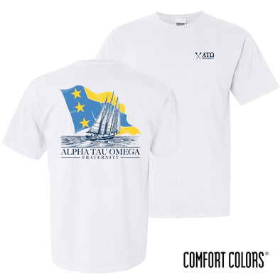 ATO Comfort Colors White Seafarer Short Sleeve Tee | Alpha Tau Omega | Shirts > Short sleeve t-shirts