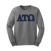 Alpha Tau Omega Sport Gray Long Sleeve Tee with Sewn On Letters