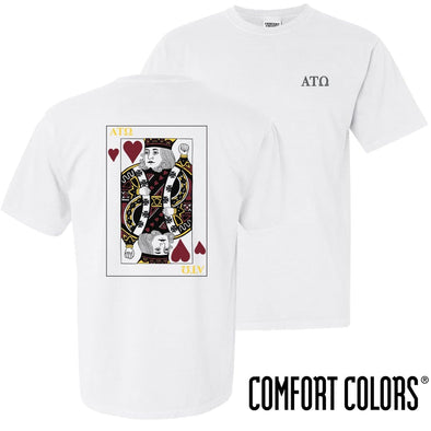 ATO Comfort Colors White King of Hearts Short Sleeve Tee | Alpha Tau Omega | Shirts > Short sleeve t-shirts